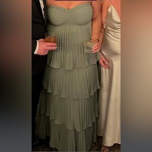 Lulu's Sage Green Tiered Maxi Dress